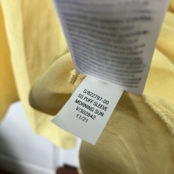 Old Navy Dress Womens 3x Yellow Wrap Puff Sleeve Mini NWT Linen Blend - Picture 9 of 11
